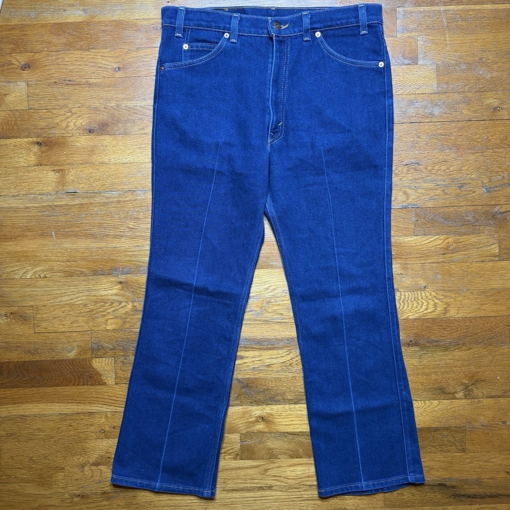 Vintage Levis 517 Orange Tab Bootcut Jeans 36x30 Blue 90s USA Western Classic